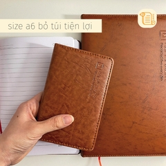 Sổ tay A6-A5-B5 kẻ ngang HAPPY DIARY bìa da 70gsm, 200 trang