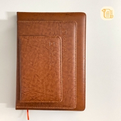 Sổ tay A6-A5-B5 kẻ ngang HAPPY DIARY bìa da 70gsm, 200 trang