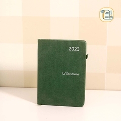 HÀNG ĐẶT Sổ A5 kẻ ngang bìa da vân vải in logo công ty 70gsm,200 trang