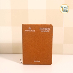 HÀNG ĐẶT Sổ A5 kẻ ngang bìa da vân vải in logo công ty 70gsm,200 trang