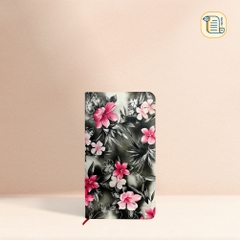 Sổ tay bỏ túi kẻ ngang FLOWER bìa da 70gsm, 150 trang