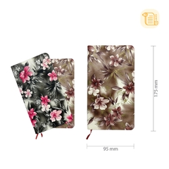 Sổ tay bỏ túi kẻ ngang FLOWER bìa da 70gsm, 150 trang