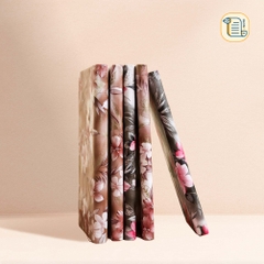 Sổ tay bỏ túi kẻ ngang FLOWER bìa da 70gsm, 150 trang