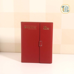 HÀNG ĐẶT Sổ còng ba khúc B5 kẻ ngang bìa da 70gsm,200 trang, ngăn phụ, cài bút
