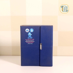 HÀNG ĐẶT Sổ còng ba khúc B5 kẻ ngang bìa da 70gsm,200 trang, ngăn phụ, cài bút