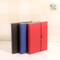HÀNG ĐẶT Sổ còng ba khúc B5 kẻ ngang bìa da 70gsm,200 trang, ngăn phụ, cài bút