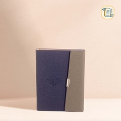 HÀNG ĐẶT Sổ còng ba khúc B5 kẻ ngang bìa da phối hai màu 70gsm,200 trang, ngăn phụ, cài bút