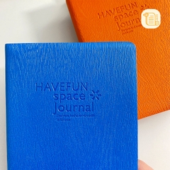 Sổ tay A6 kẻ ngang HAVEFUN space Journal bìa da PU vân gỗ 70gsm, 240 trang