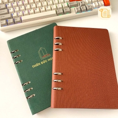 HÀNG ĐẶT Sổ còng B5 kẻ ngang bìa da cứng 70gsm,200 trang