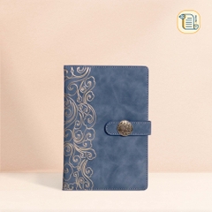 HÀNG ĐẶT Sổ A5 kẻ ngang bìa da dập họa tiết ép nhũ 70gsm,200 trang