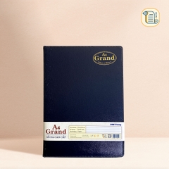 Sổ kẻ ngang A4 GRAND bìa da hoạ tiết chìm 70gsm, 500 trang