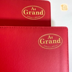 Sổ kẻ ngang A4 GRAND bìa da hoạ tiết chìm 70gsm, 500 trang