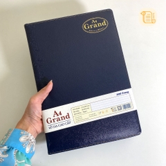 Sổ kẻ ngang A4 GRAND bìa da hoạ tiết chìm 70gsm, 500 trang