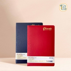 Sổ kẻ ngang Classic C8 bìa da gáy hoạ tiết chìm 70gsm, 200 trang