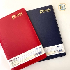 Sổ kẻ ngang Classic C8 bìa da gáy hoạ tiết chìm 70gsm, 200 trang