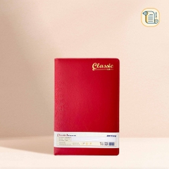 Sổ kẻ ngang Classic C8 bìa da gáy hoạ tiết chìm 70gsm, 200 trang