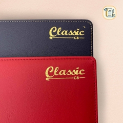 Sổ kẻ ngang Classic C8 bìa da gáy hoạ tiết chìm 70gsm, 200 trang