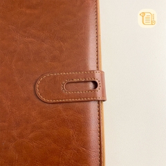 Sổ còng B5-A4 kẻ ngang bìa da 70gsm, 200 trang, cài bút, ngăn phụ
