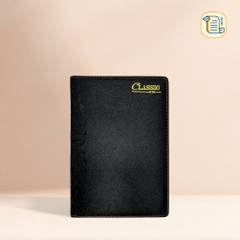 Sổ kẻ ngang KT9 bìa da hoạ tiết chìm 70gsm, 200 trang, cài bút, để thẻ