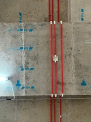 thi công ống PVC Conduit trong tòa nhà – ống chạy âm tường/âm sàn, kết nối hộp nối dây