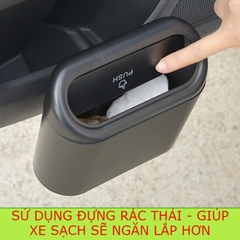 Thùng Rác Mini Để Ô Tô Đa Năng Gắn Cửa Xe, Sau Ghế , Nhựa ABS Cao Cấp