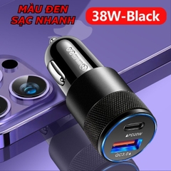 Tẩu Sạc Ô Tô Nhanh PD + QC3.0 – Hợp Kim Nhôm Cao Cấp, Sạc 2 Cổng Nhanh