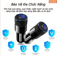 Tẩu Sạc Ô Tô Nhanh PD + QC3.0 – Hợp Kim Nhôm Cao Cấp, Sạc 2 Cổng Nhanh