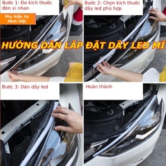 Bộ 2 Dải Đèn LED Mí Ô Tô Xe Máy Tích Hợp Xi Nhan Chạy Đuổi – Silicon Dẻo Chống Nước