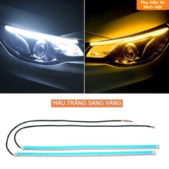 Bộ 2 Dải Đèn LED Mí Ô Tô Xe Máy Tích Hợp Xi Nhan Chạy Đuổi – Silicon Dẻo Chống Nước