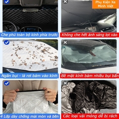 Tấm Bạt Che Nắng Kính Lái Ô Tô 5 Lớp Cao Cấp, Có Chụp Gương