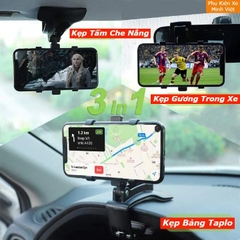 Giá Đỡ Điện Thoại Ô Tô Đa Năng Xoay 360° – Gắn Taplo, Gương, Che Nắng