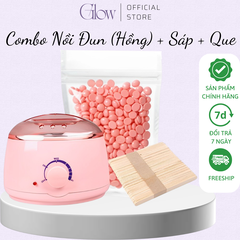 Combo Nồi Đun Sáp Wax Lông ProWax 100 + 100gram Sáp Dừa Hồng Wax Lông Cao Cấp,Siêu Bám Lông, Dành Cho Mọi Loại Da GLOW WAXING Tặng Que CHE TÊN - 8582