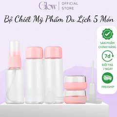 Bộ Chiết Mỹ Phẩm Du Lịch 5 Món GLOW WAXING Nhỏ Gọn, Tiện Lợi Kèm Túi Zip Siêu Xinh