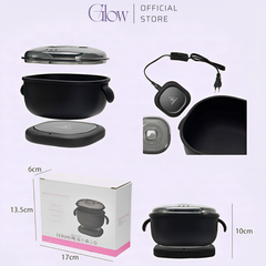 Combo Nồi Nấu Sáp Silicon Điện Gấp Gọn + 100Gr Sáp Dừa Cao Cấp GLOWWAXING + Mỡ Trăn Nguyên Chất 10ml Tặng Que Phết CHE TÊN - 1092