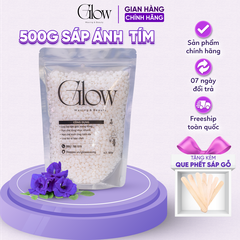 Sáp Wax Lông Nhũ Ánh Tím GLOWWAXING Cao Cấp, Siêu Bám Lông Chuyên Wax Bikini, Nách Bám Lông Tốt Tặng Que Gỗ Phết Sáp