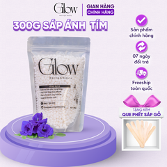 Sáp Wax Lông Nhũ Ánh Tím GLOWWAXING Cao Cấp, Siêu Bám Lông Chuyên Wax Bikini, Nách Bám Lông Tốt Tặng Que Gỗ Phết Sáp