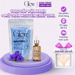 Combo 100Gr Sáp Dừa Xanh Cao Cấp Dùng Cho Mọi Loại Da GLOW WAXING + Mỡ Trăn Nguyên Chất 100% Tặng Que CHE TÊN SẢN PHẨM