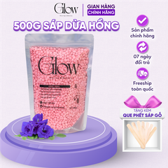 Sáp Wax Lông Dừa Hồng Premier GLOW WAXING Cao Cấp, Siêu Bám Lông Dùng Wax Body, Tay Chân Tặng Kèm Que Phết