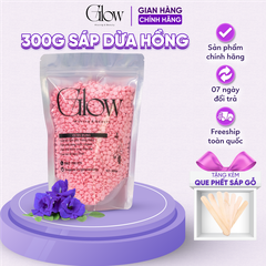 Sáp Wax Lông Dừa Hồng Premier GLOW WAXING Cao Cấp, Siêu Bám Lông Dùng Wax Body, Tay Chân Tặng Kèm Que Phết