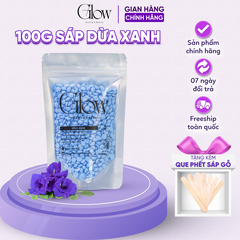Combo Chén Nấu Sáp Wax Lông Silicone GLOW WAXING + 100gr Sáp Sữa Dừa xanh Siêu Bám Lông Tặng Que