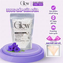 Sáp Wax Lông Sữa Dừa Premier GLOW WAXING Hàng Cao Cấp Siêu Bám Lông Chuyên Wax Bikini, Nách, Body Tặng Que Gỗ