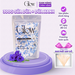 Sáp Wax Lông Sữa Dừa Mix Dừa Xanh Premium GLOW WAXING Mùi Thơm Nhẹ Siêu Bám Lông Siêu Sạch Tặng Que Gỗ