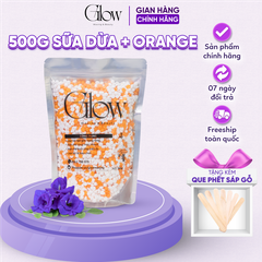 Sáp Wax Lông Nóng Sữa Dừa Orange Cao Cấp GLOW WAXING Siêu Bám Lông Thân Thiện Với Làn Da Tặng Que Gỗ CHE TÊN SẢN PHẨM
