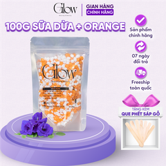 Sáp Wax Lông Nóng Sữa Dừa Orange Cao Cấp GLOW WAXING Siêu Bám Lông Thân Thiện Với Làn Da Tặng Que Gỗ CHE TÊN SẢN PHẨM