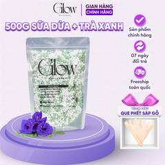 Sáp Wax Lông Trà Xanh Mix Sữa Dừa Premium Siêu Bám Lông Chuyên Dùng Wax Nách, Bikini GLOW WAXING Tặng Que Phết Sáp