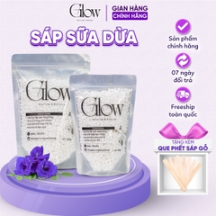 Sáp Wax Lông Sữa Dừa Premier GLOW WAXING Hàng Cao Cấp Siêu Bám Lông Chuyên Wax Bikini, Nách, Body Tặng Que Gỗ
