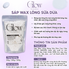 Combo Chén Nấu Sáp Wax Lông Silicone GLOW WAXING + 100gr Sáp Cao Cấp Siêu Bám Lông Tặng Que