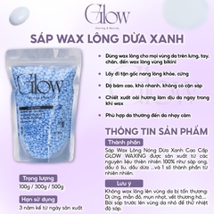 Combo Chén Nấu Sáp Wax Lông Silicone Màu Tím GLOW WAXING + 100gr Sáp Cao Cấp Siêu Bám Lông Tặng Que