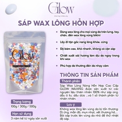 Combo Chén Nấu Sáp Wax Lông Silicone GLOW WAXING + 100gr Sáp Cao Cấp Siêu Bám Lông Tặng Que