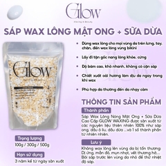 Combo Chén Nấu Sáp Wax Lông Silicone Màu Hồng GLOW WAXING + 100gr Sáp Cao Cấp Siêu Bám Lông Tặng Que